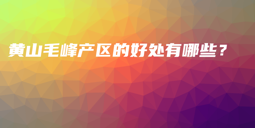 黃山毛峰產(chǎn)區(qū)的好處有哪些？插圖